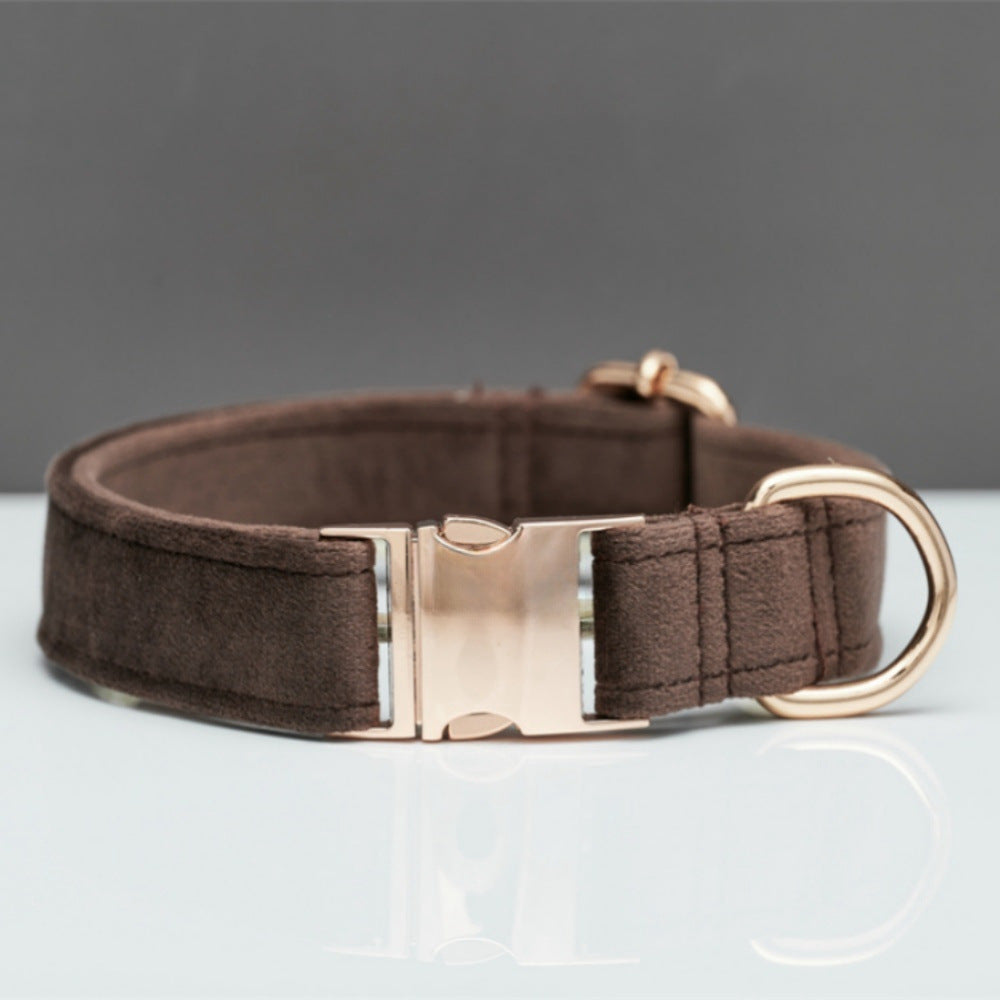 Velvet Dog Collar and Leash Set with Bow – Soft Cotton-Lined Collar, 8 Colors, XS–L – view 11