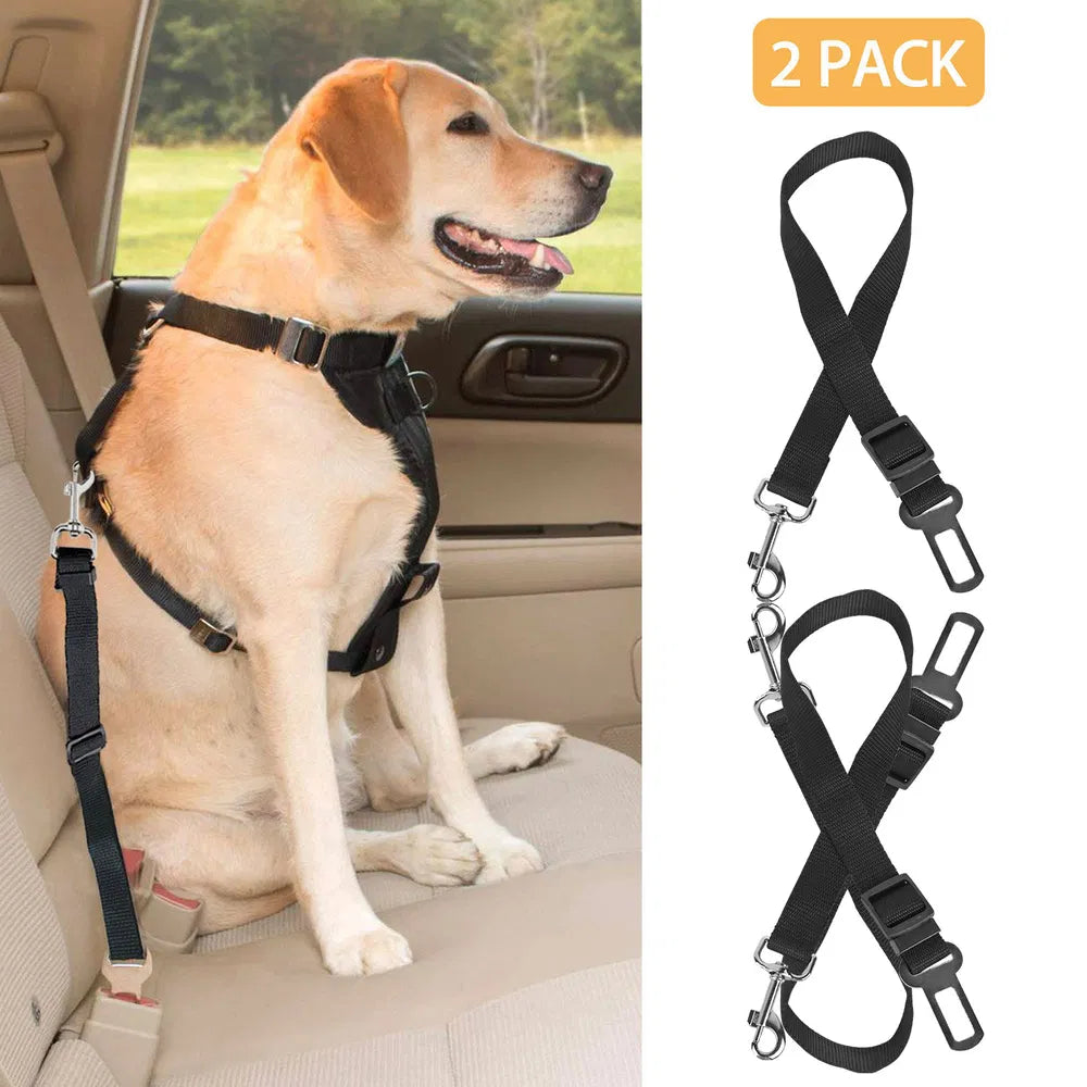 Dog Seat Belt 2-Pack – Adjustable Car Safety Leash with Swivel Clip, 16.5–26.4 in, Black – view 6