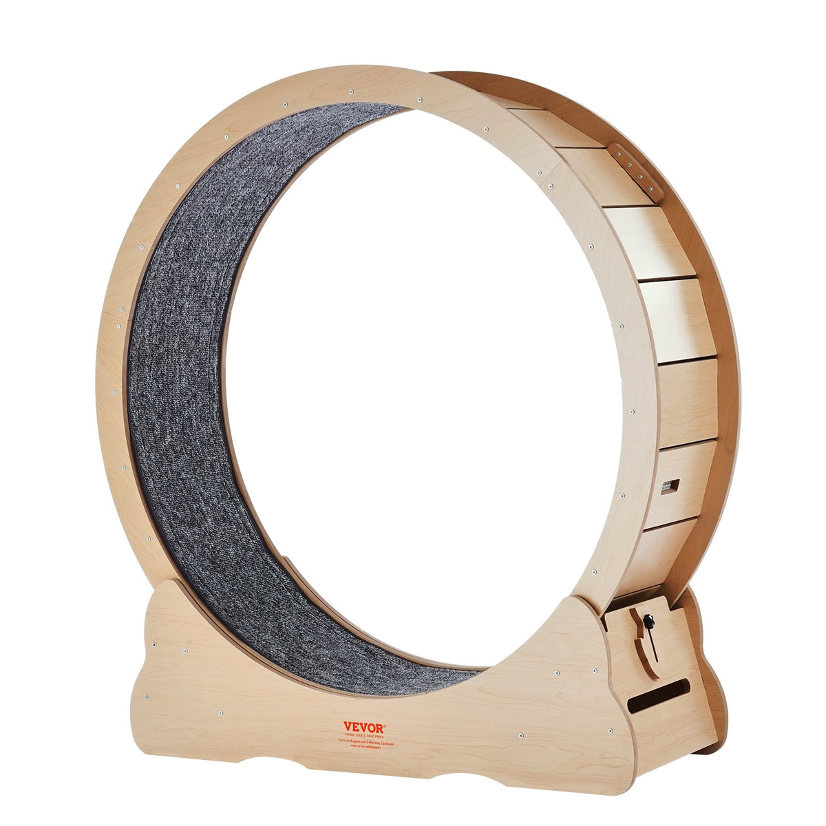 Wooden Cat Exercise Wheel 43.3 in – Large Indoor Cat Treadmill Wheel with Quiet Track
