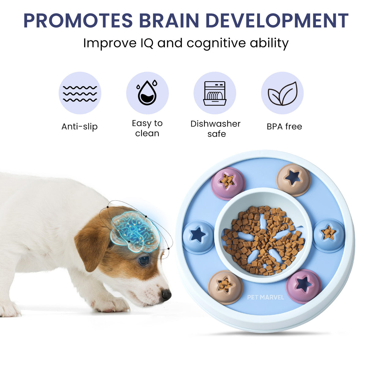 Dog Puzzle Feeder Toy – Treat Game with Non-Slip Feet, Levels 1 to 3 – view 4