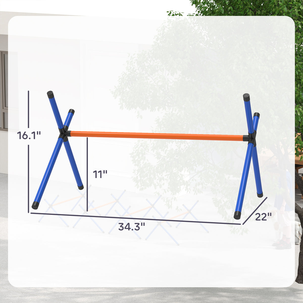 Dog Agility Hurdle Set โ 4 Jumps with 3 Adjustable Heights and Carry Bag, Orange โ view 3