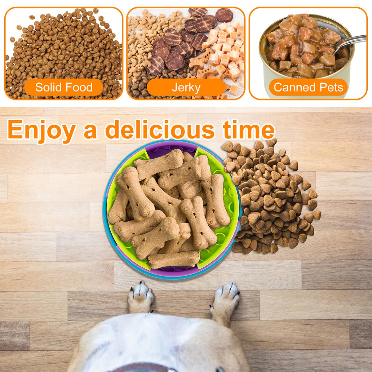 3-in-1 Rotating Dog Slow Feeder and Lick Mat โ Holds 2 Cups, for Medium & Large Dogs, Green โ view 9