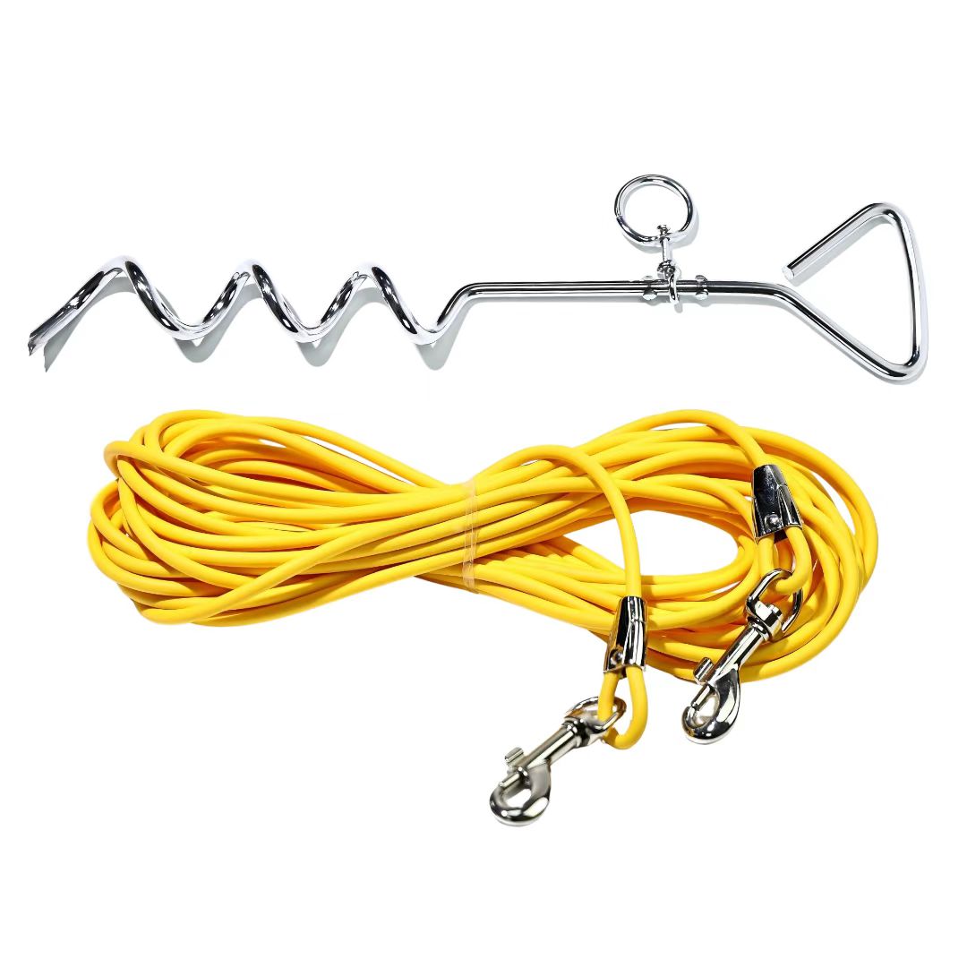 30 ft Dog Tie-Out Leash with Ground Stake – Waterproof PVC Lead for Yard, Camping & Park, 5 Colors – view 9