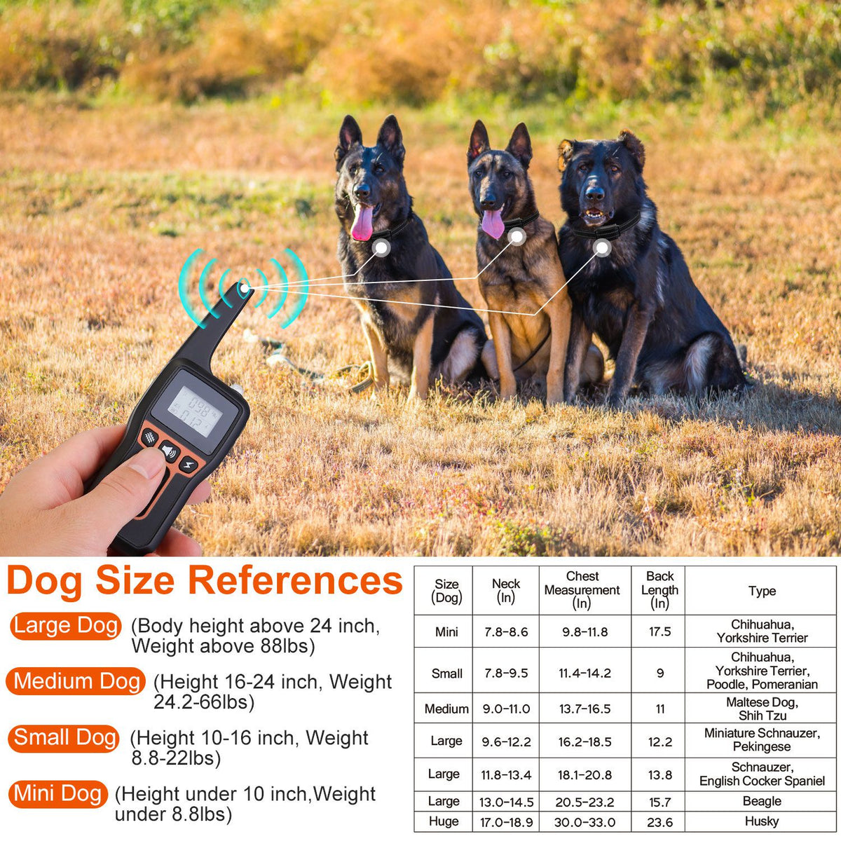 3280 ft Remote Dog Training Collar – Beep, Vibration & Static (1–100), IP67, Set or Receiver Only – view 9