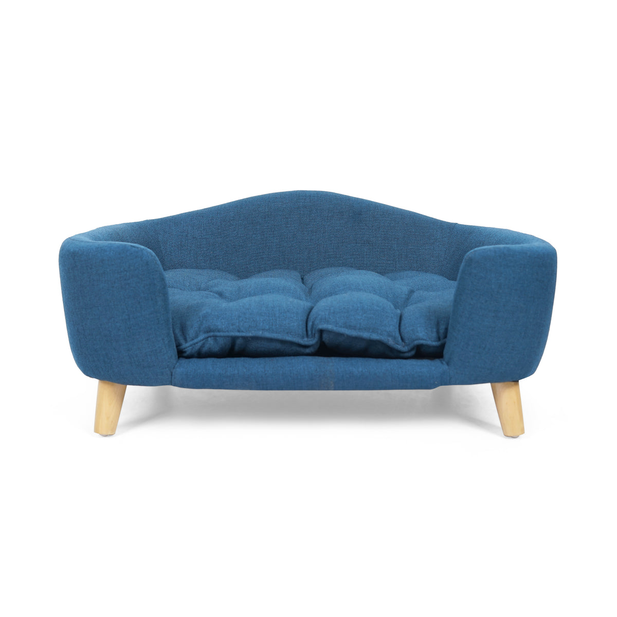 Elevated Dog Bed for Small Dogs โ Fabric Couch, Rubber Wood Legs, Supportive Foam, Navy Blue โ view 4