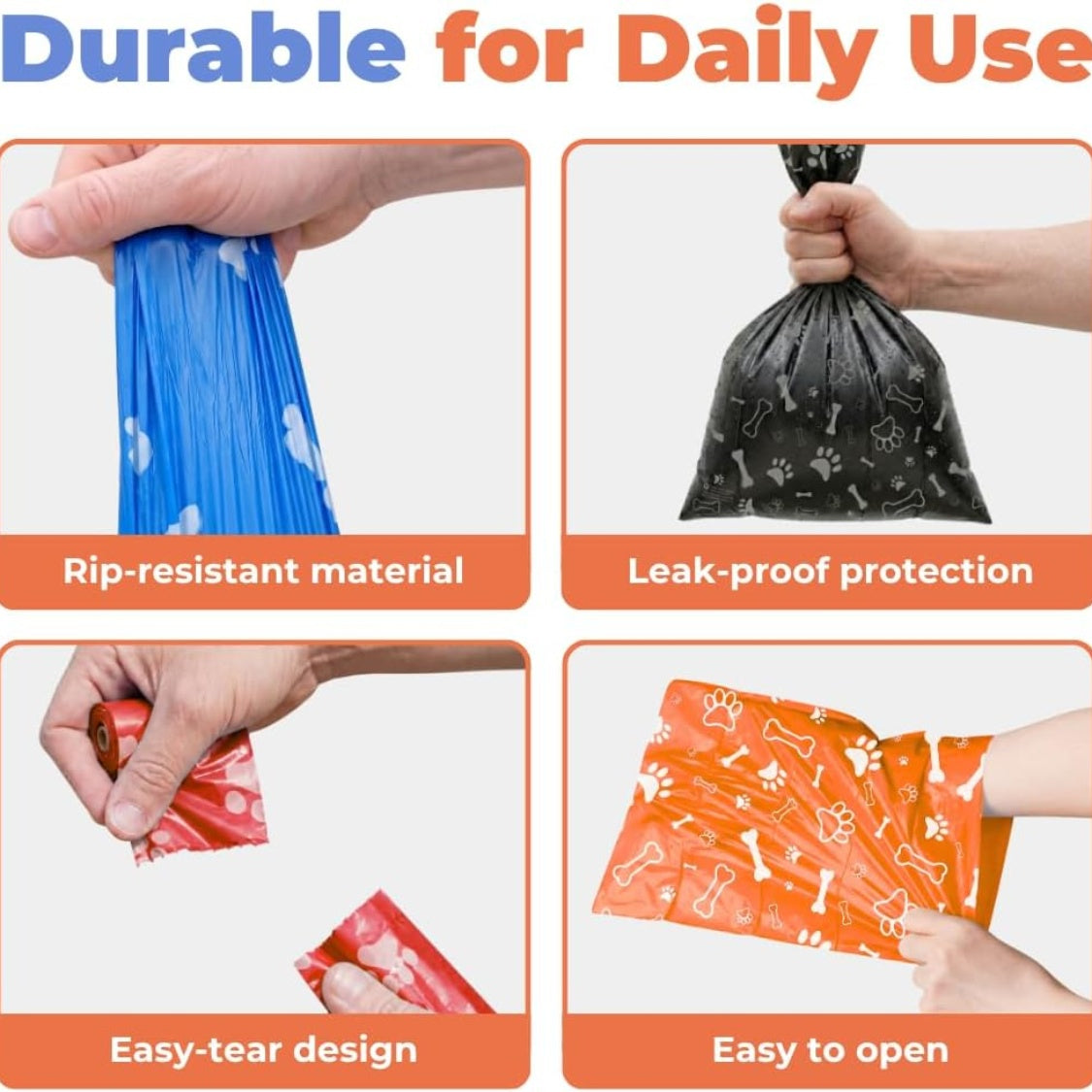 Dog Poop Bags – 150 Count, Thick Leak-Proof & Tear-Resistant, Assorted Colors – view 6