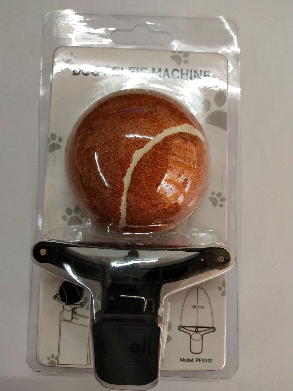 Pet Selfie Phone Clip โ Tennis Ball and Treat Holder for Dog Photos, Green or Brown โ view 3