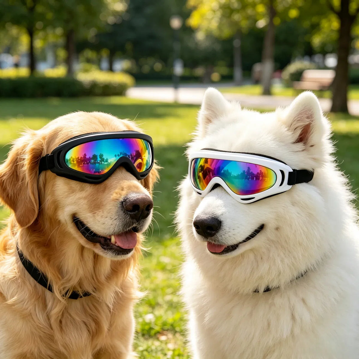 Dog Goggles 2-Pack, White & Black โ Adjustable Wraparound Eyewear for Medium & Large Dogs โ view 8