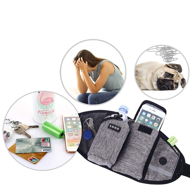 Hands-Free Dog Walking Waist Bag – Running Belt with Treat Pouch – view 9