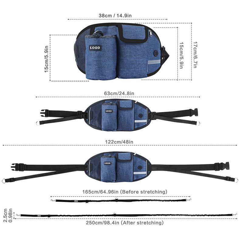 Hands-Free Dog Walking Waist Bag – Running Belt with Treat Pouch – view 7