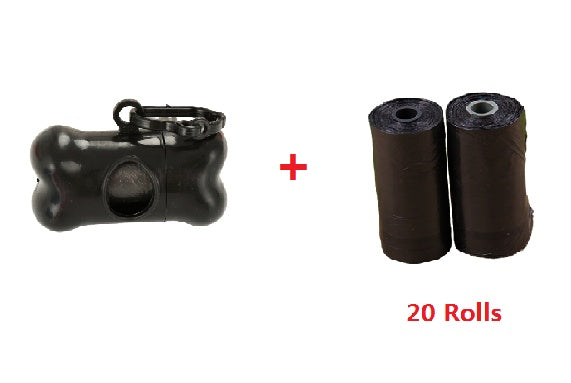 Bone-Shaped Poop Bag Dispenser with Clip – Refillable Dog Waste Bag Holder & Refill Rolls – view 3
