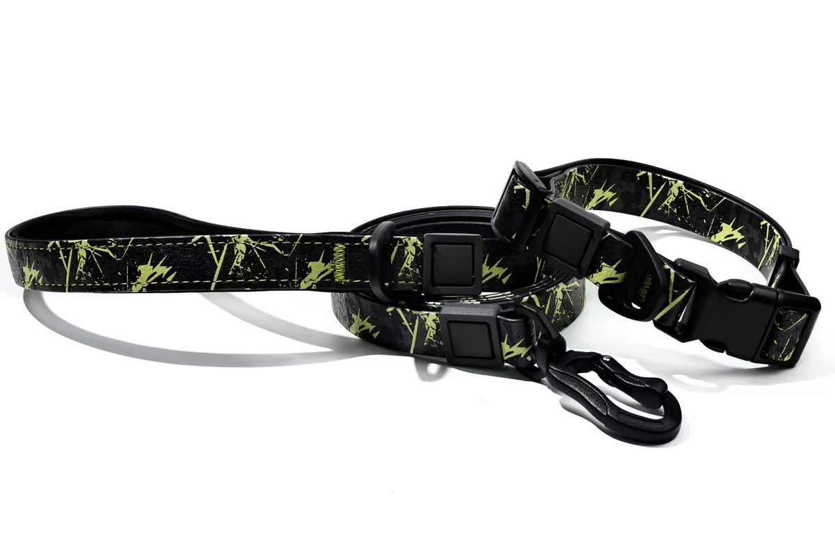 Camo Embossed Dog Leash & Collar Set – Waterproof PVC, Soft Neoprene Handle, 15, 20 & 25 mm, 4 Colors – view 12