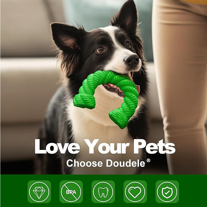 Natural Rubber Horseshoe Dog Chew Toy for Medium and Large Dogs, Green โ view 5