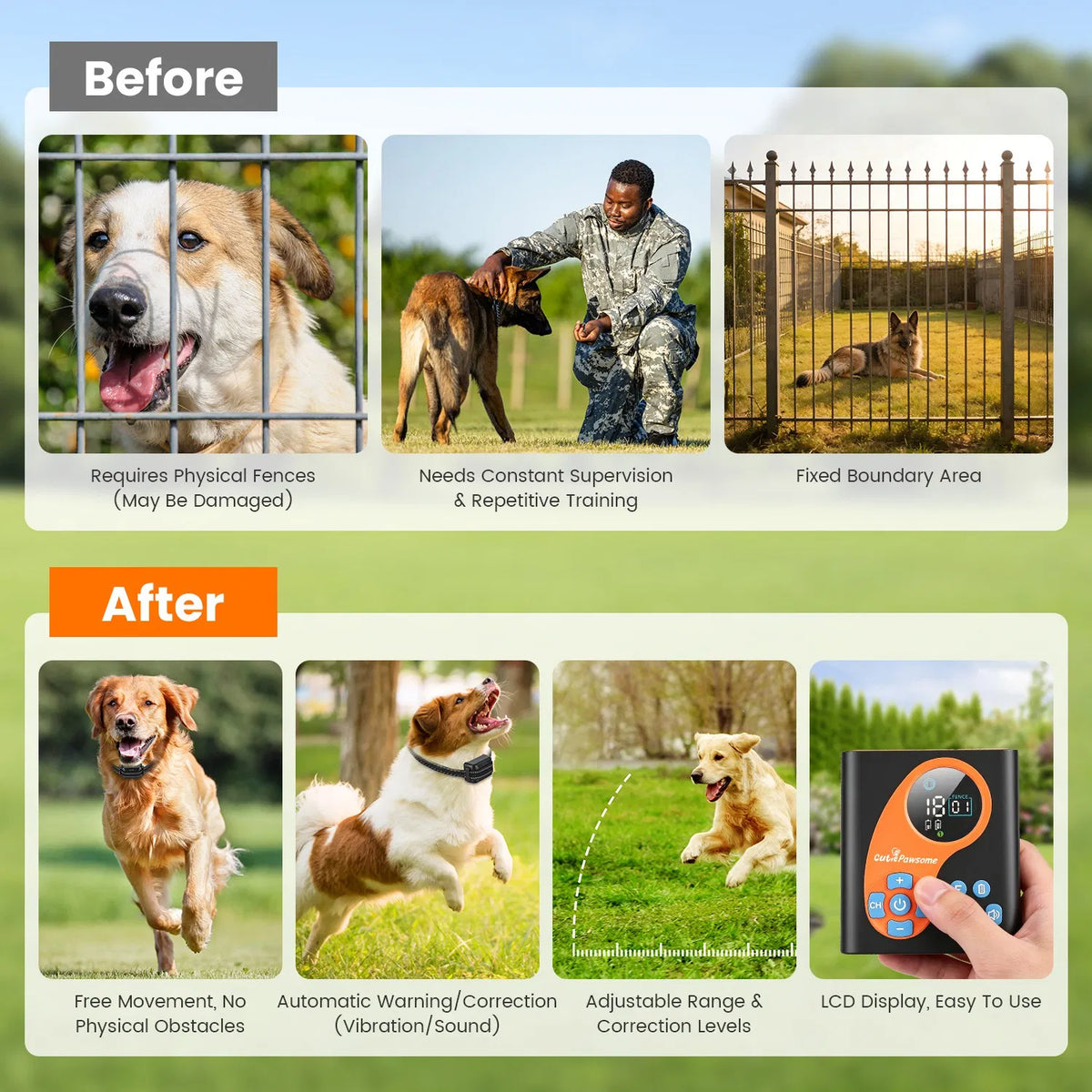 2-in-1 Invisible Dog Fence & Training Collar – 722 ft Range, 18 Levels, IP68 – view 8