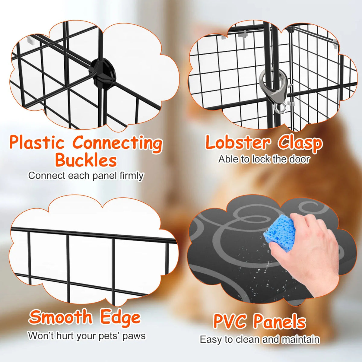 2-Tier Cat Cage Playpen – Indoor Iron Mesh Kennel with Ladder and 2 Doors, 28 x 28 x 28 in, Black – view 6
