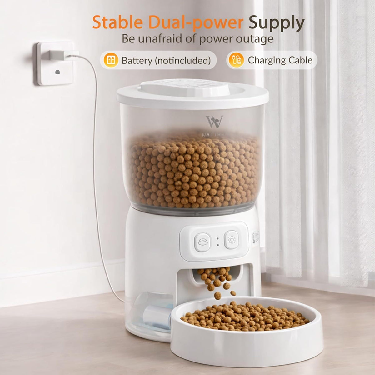 Wi-Fi Automatic Cat Feeder โ 3.5 L Timed Dry Food Dispenser, Up to 10 Meals a Day โ view 3