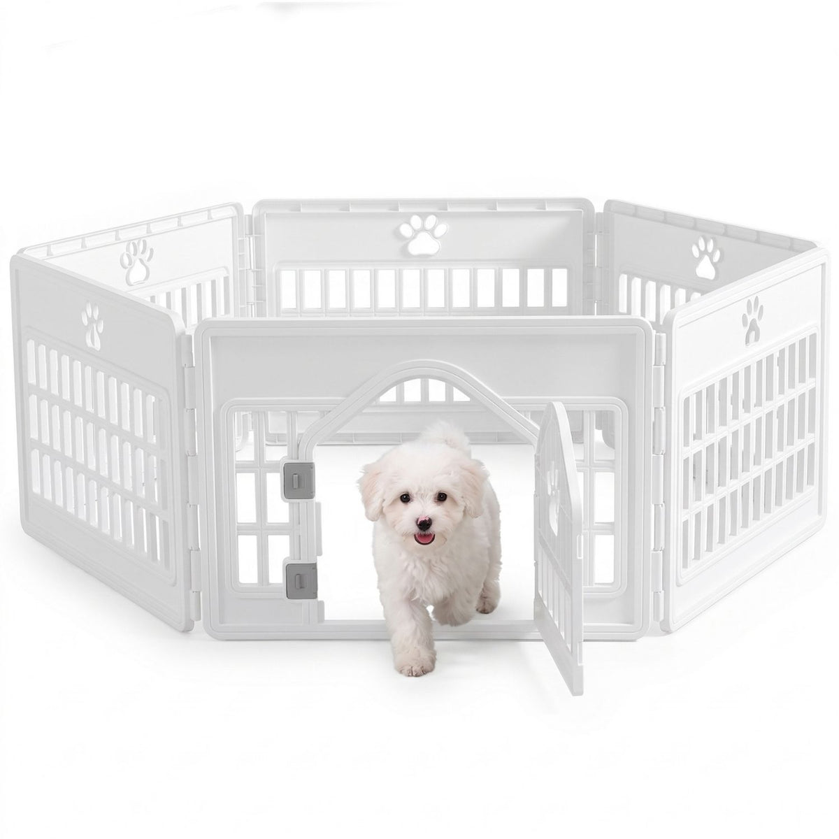 Modular Plastic Pet Playpen – 4, 6 or 8 Panels with Lockable Door & Anti-Slip Mat – view 4