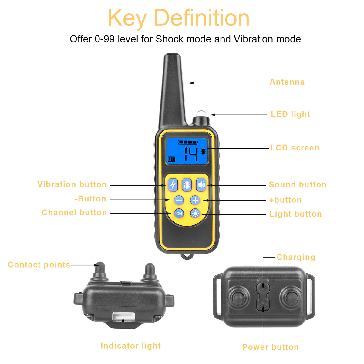 Rechargeable Dog Training Collar with Remote – 2625 ft, 4 Modes, IP67 (Set or Receiver Only) – view 3