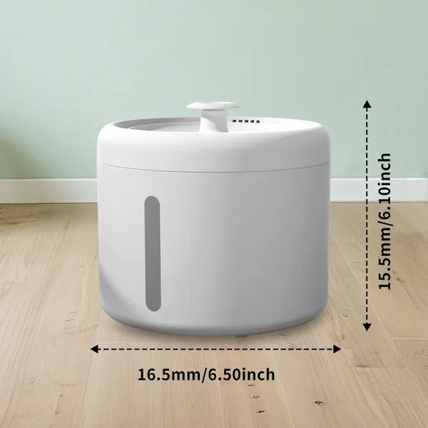 Round Pet Water Fountain 2500 ml (84.5 oz), USB Powered with Quiet Circulating Pump, White โ view 5