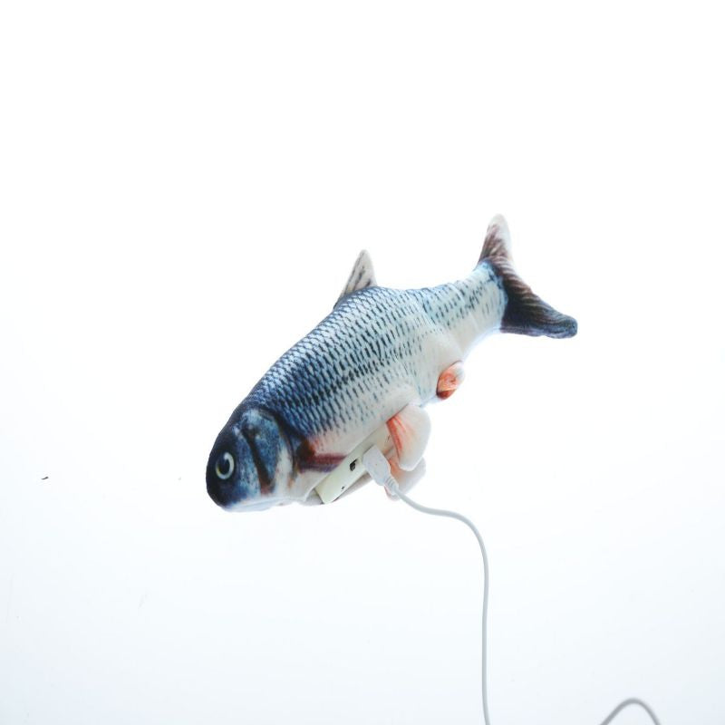 Electric Flopping Fish Cat Toy – 11.8 in Soft Plush Fish with Catnip Pocket, Tap-Activated – view 2