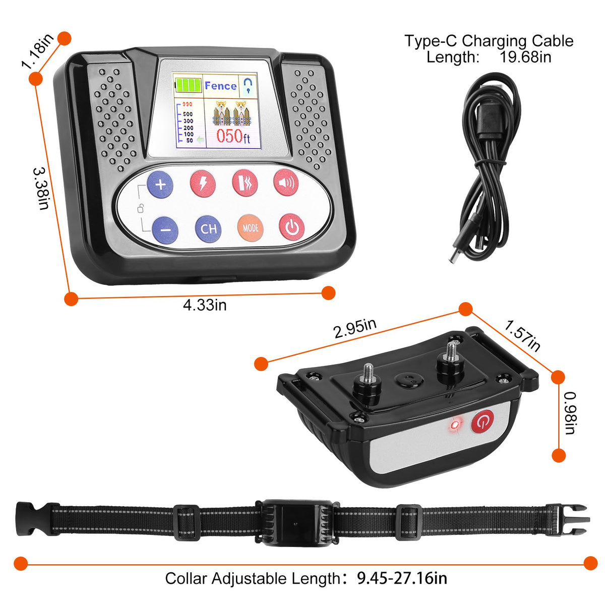 990 ft Wireless Dog Fence System with Training Collar – 2.4G, 0–9 Levels, IPX6 – view 7
