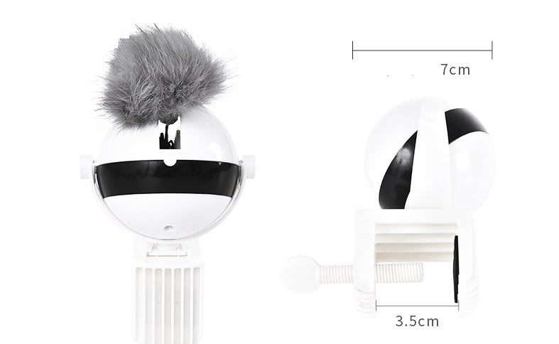 Electronic Motion Cat Toy with Rope and Fluffy Ball – Interactive Teaser, White – view 9