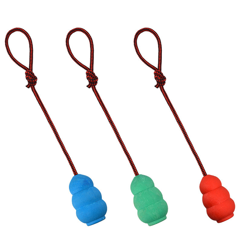 Natural Rubber Pet Toy with Rope, Mixed Colors – Small 3.5 in or Large 4.7 in – view 5