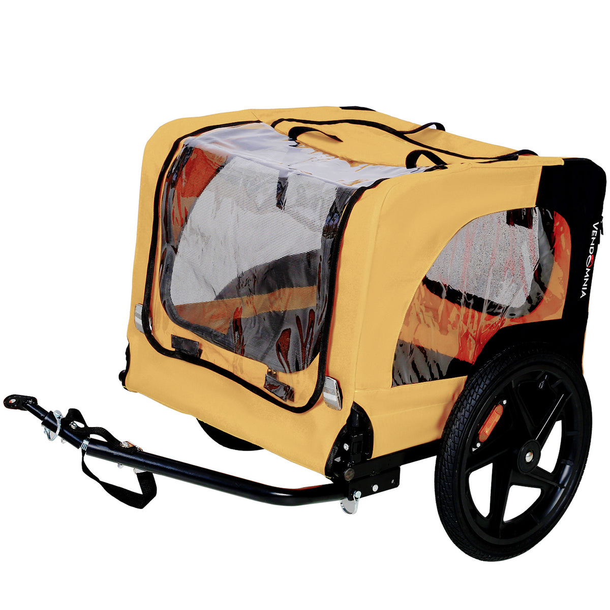 2-in-1 Dog Bike Trailer & Stroller โ Heavy-Duty Foldable Pet Carrier with 16" Wheels, Yellow โ view 6