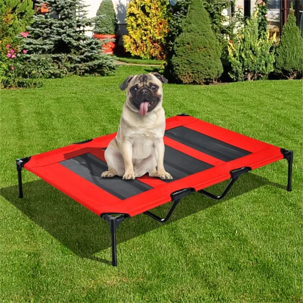 Elevated Dog Cot Bed for XXL Dogs โ Steel Frame, 600D Oxford Fabric, Up to 110 lbs, Red โ view 8