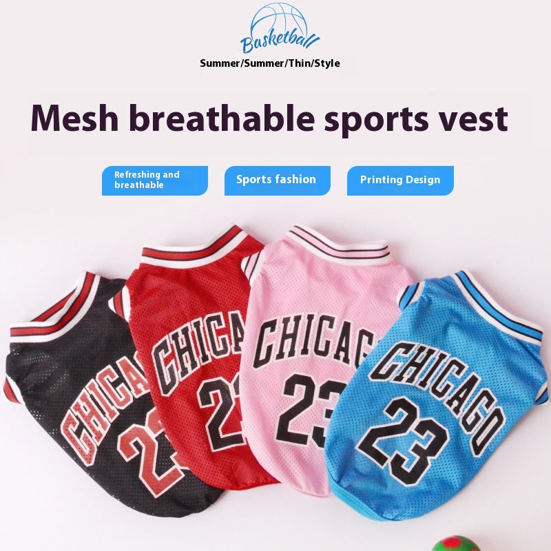 Mesh Basketball Jersey Vest for Dogs, No. 23 Summer Tank in Sizes XS–5XL – view 2
