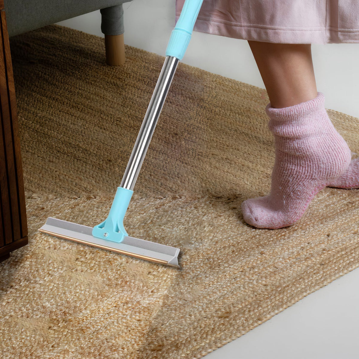 Pet Hair Removal Rake with Telescopic Handle – Copper-Edge Fur Scraper for Carpets and Rugs – view 8