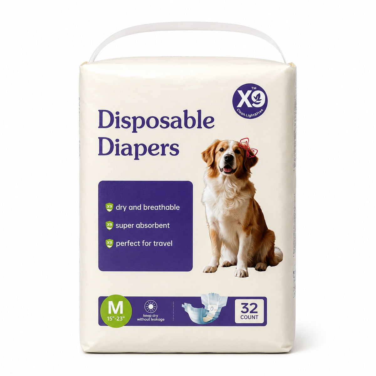 Disposable Female Dog Diapers – Super Absorbent, Leak-Proof with Tail Hole, XS–L – view 3