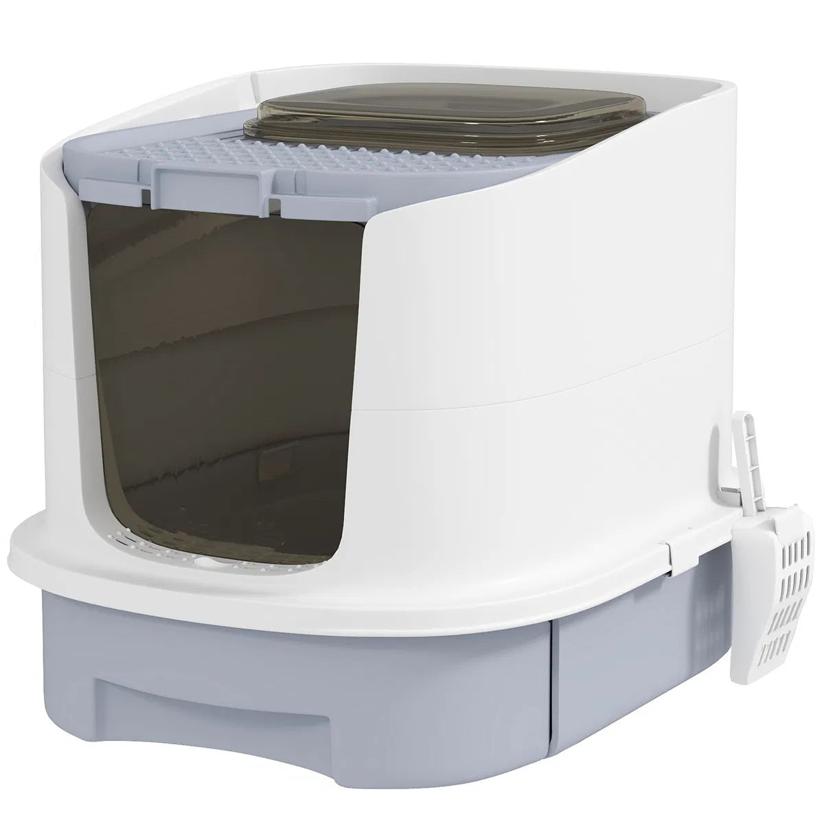 Enclosed Cat Litter Box with Drawer โ Top Exit, Scoop & 2 Deodorizing Bags, for Cats Under 10 lbs โ view 3