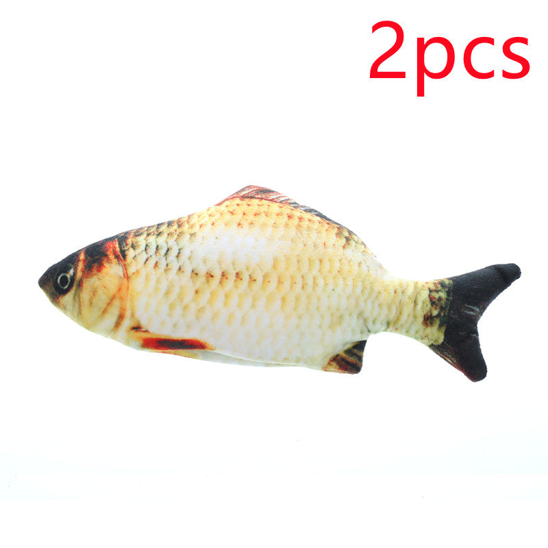 Electric Flopping Fish Cat Toy – 11.8 in Soft Plush Fish with Catnip Pocket, Tap-Activated – view 11