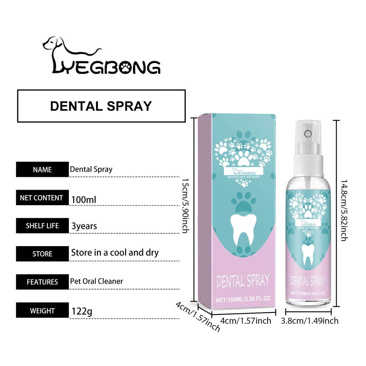 Pet Dental Spray for Dogs & Cats – 100 ml Oral Spray with Sorbitol & Erythritol – view 7