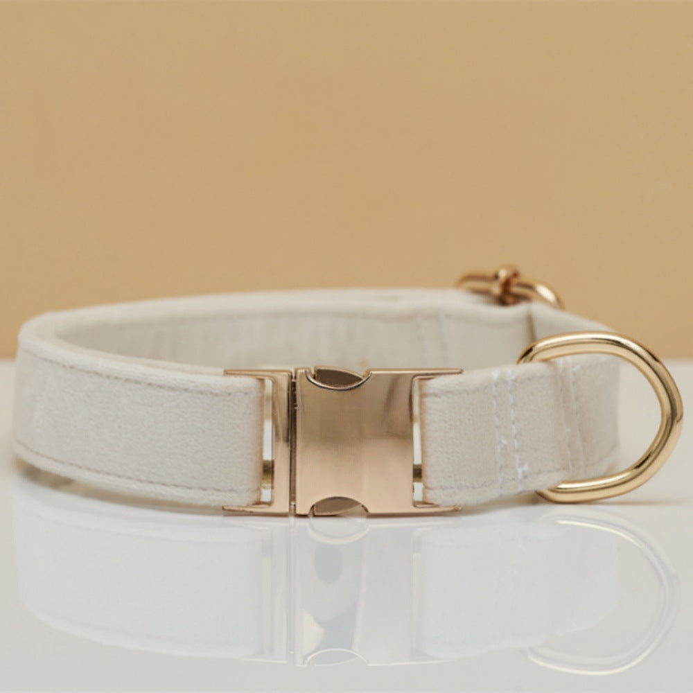 Velvet Dog Collar and Leash Set with Bow – Soft Cotton-Lined Collar, 8 Colors, XS–L – view 22