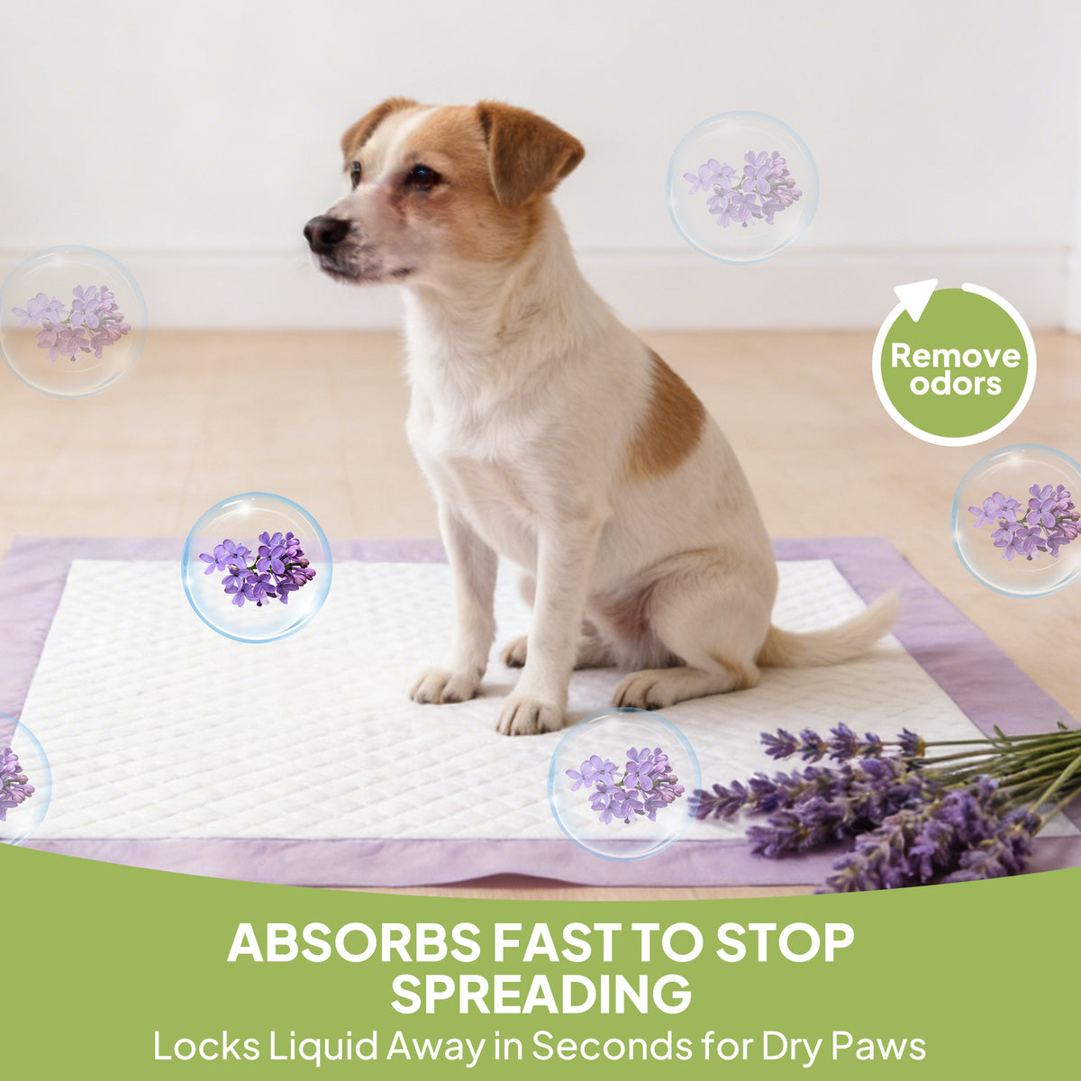 Lavender Scented Dog Training Pads โ Leak-Proof Puppy Pee Pads โ view 10