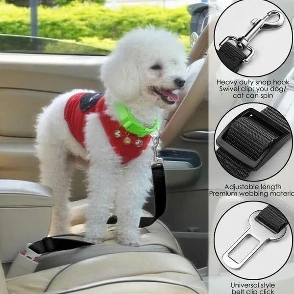 Dog Car Seat Belt 2-Pack – Adjustable Nylon Pet Safety Belt for Dogs & Cats, 16.9–27.2 in, Black – view 9
