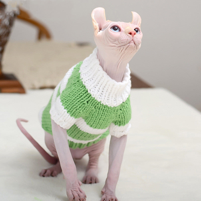 Warm Knit Sweater for Hairless Cats (Sphynx Cat Clothes) โ view 4