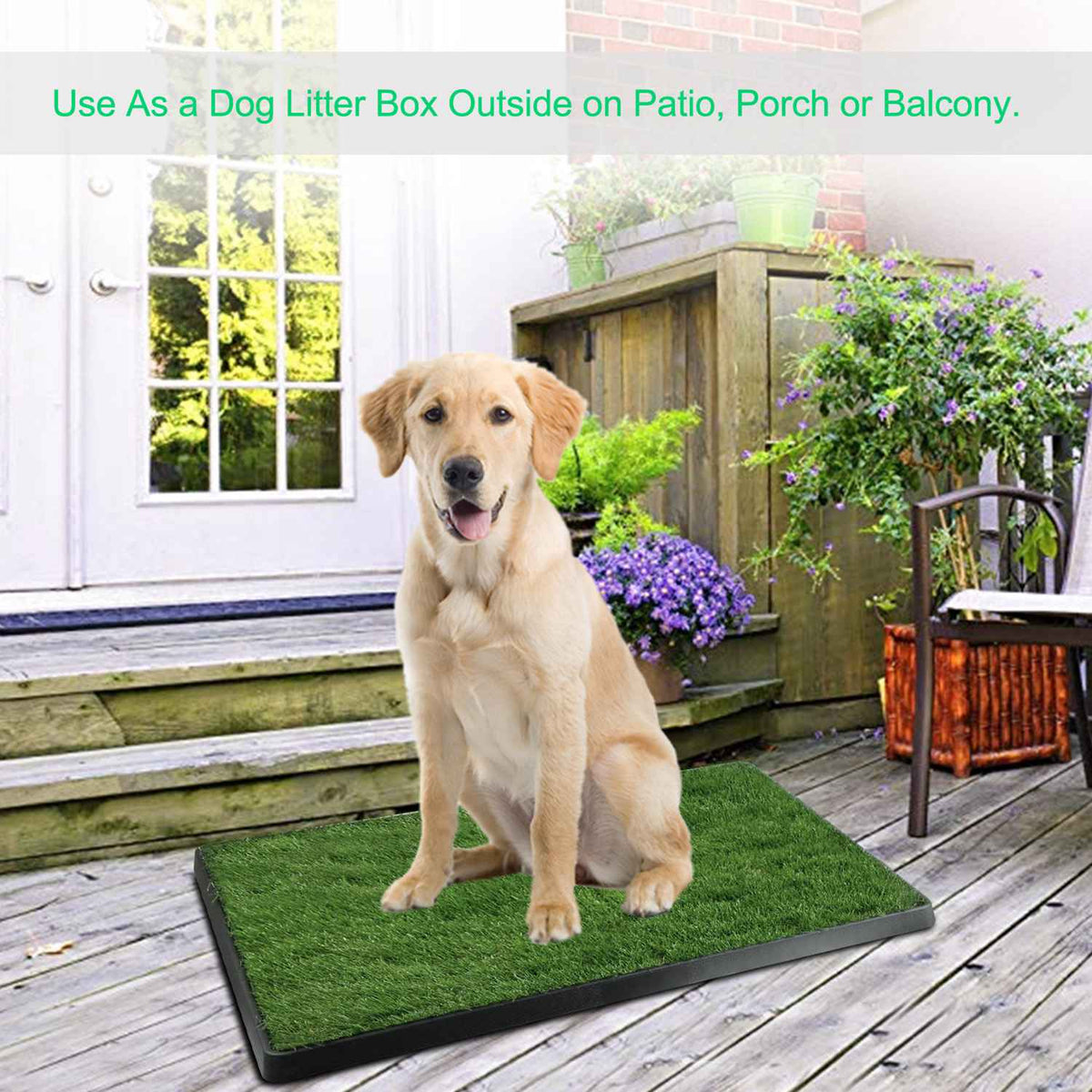 Artificial Grass Dog Potty โ 3-Layer Indoor/Outdoor Pee Pad Tray, 25 x 20 in โ view 3