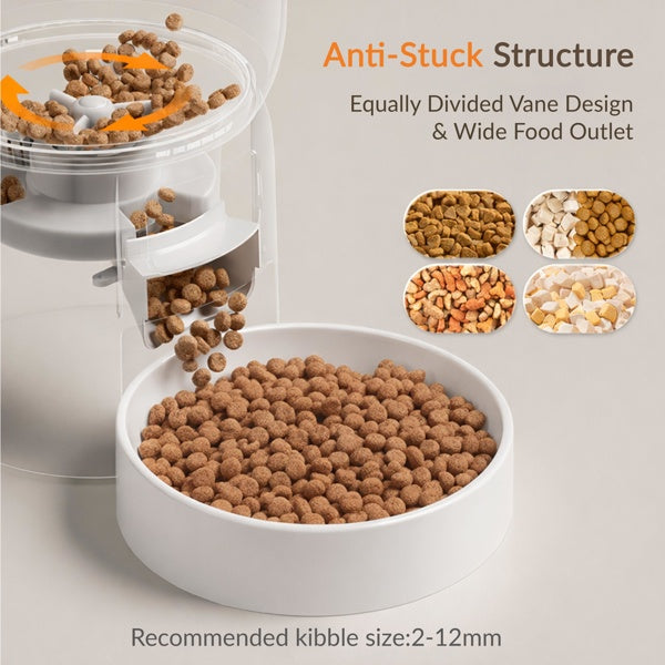 Wi-Fi Automatic Pet Feeder โ 3 L Dry Food Dispenser, App Timed Feeding, White โ view 5