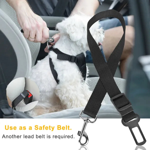 Dog Seat Belt 2-Pack – Adjustable Car Safety Leash with Swivel Clip, 16.5–26.4 in, Black – view 5
