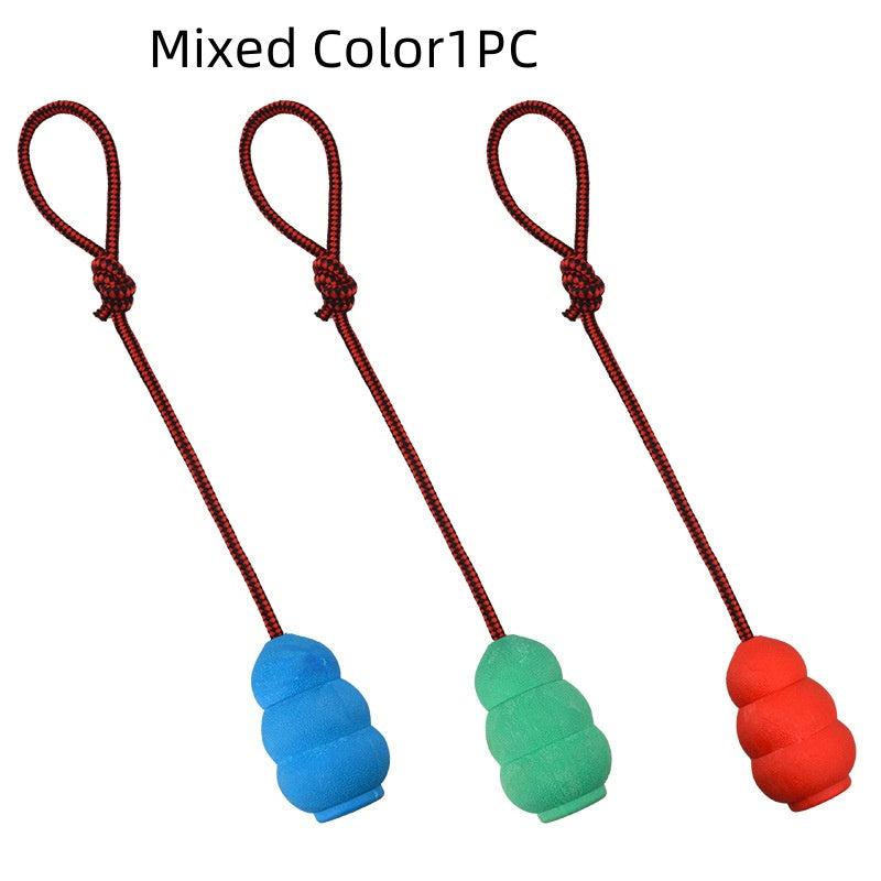 Natural Rubber Pet Toy with Rope, Mixed Colors – Small 3.5 in or Large 4.7 in – view 6