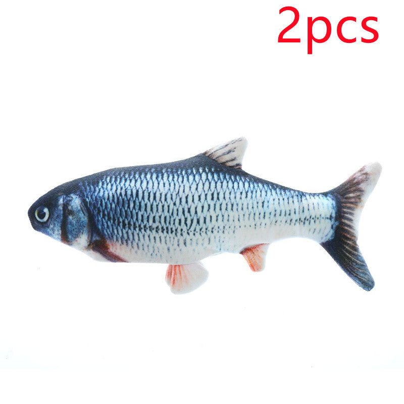 Electric Flopping Fish Cat Toy – 11.8 in Soft Plush Fish with Catnip Pocket, Tap-Activated – view 8