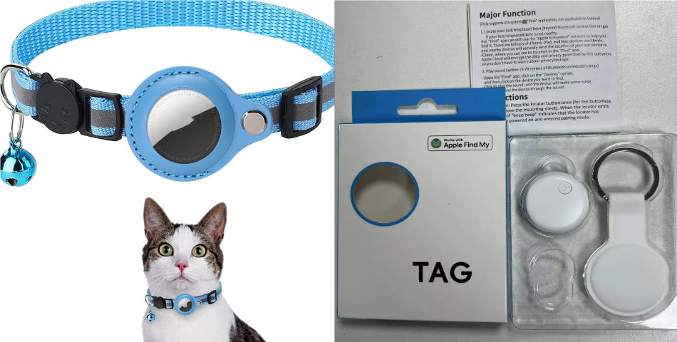 Reflective Nylon Collar with Waterproof Tracker Holder – For Round Bluetooth Trackers, Cats & Dogs – view 18