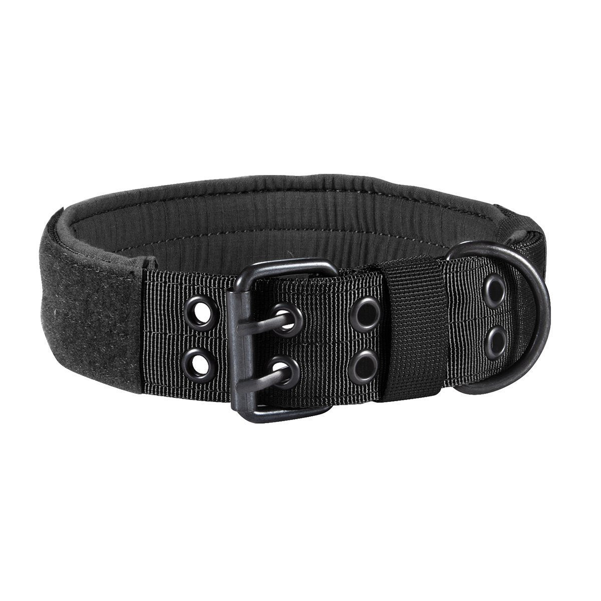 Padded Nylon Tactical Dog Collar – Hook & Loop Patch Panel, Metal Buckle & D-Ring, M–XL – view 3