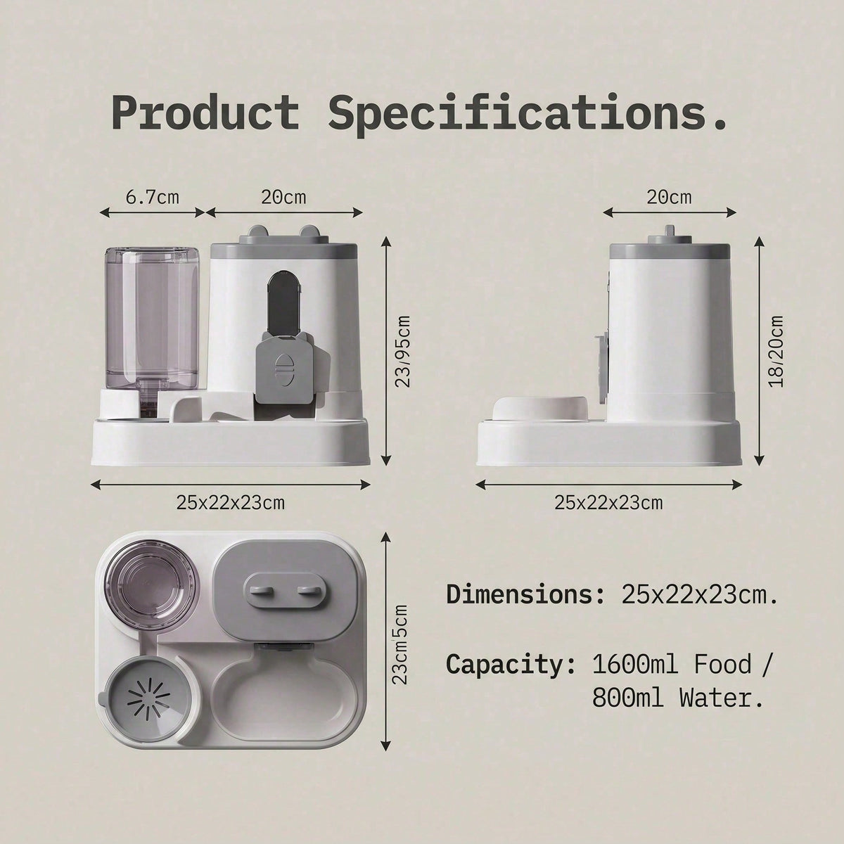 Cat-Shaped Gravity Pet Feeder and Water Dispenser Set for Cats, Puppies & Small Pets โ view 6