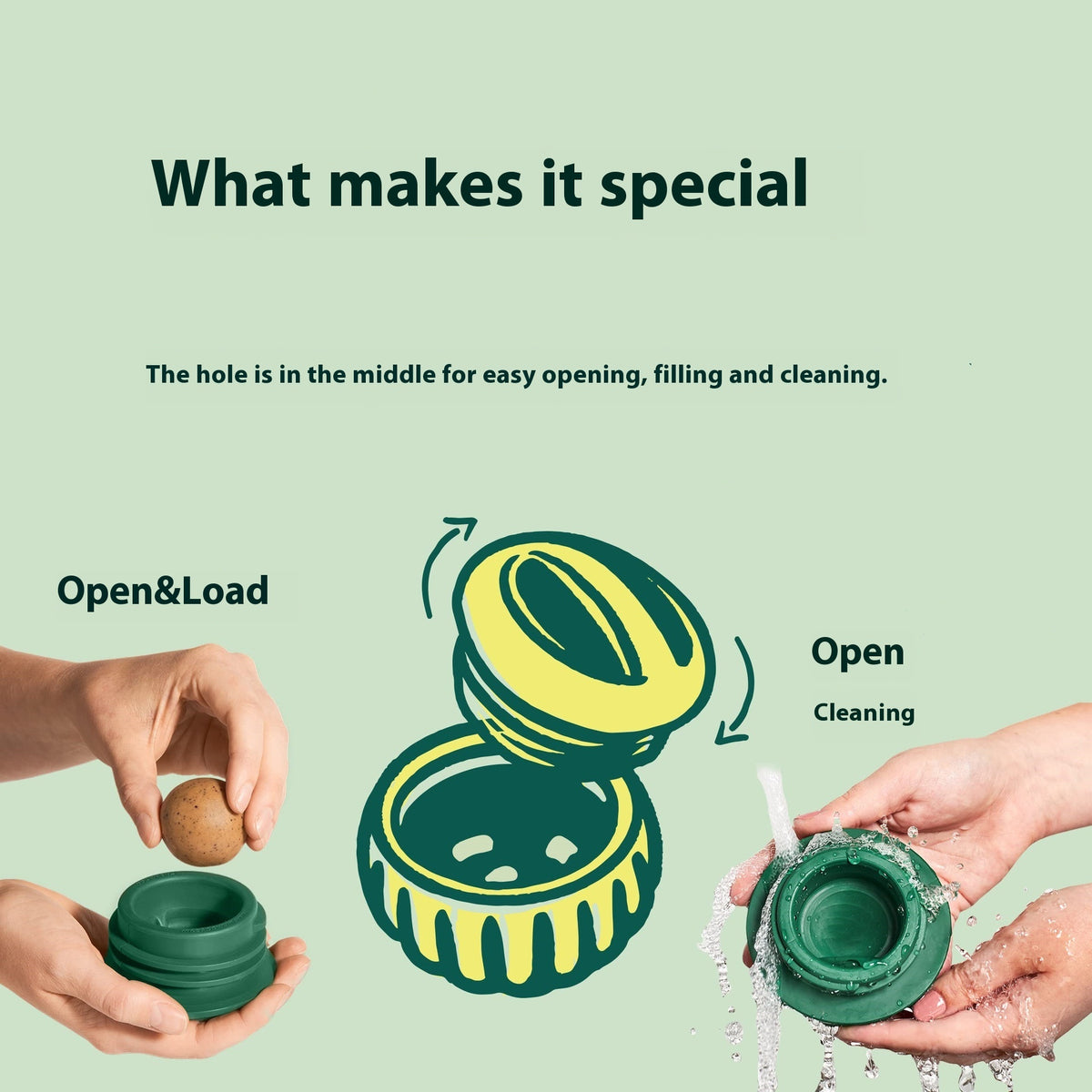 Silicone Slow Feeder Dog Ball & Treat Tray – Food Dispensing Chew Toy in Green or Orange – view 2