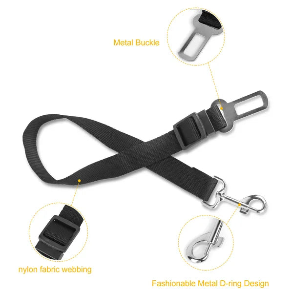 Dog Seat Belt for Car – 2 Pack Adjustable Pet Safety Restraint with Swivel Clip – view 3