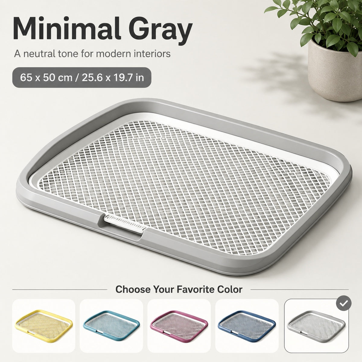 Dog Potty Tray with Removable Mesh Grate – Leak-Proof Indoor Dog Toilet, 25.6 x 19.7 in – view 11
